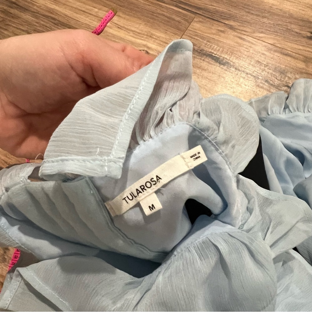 Revolve Tularosa Thea Halter Ruffle Romper in Baby Blue - Picture 9 of 10